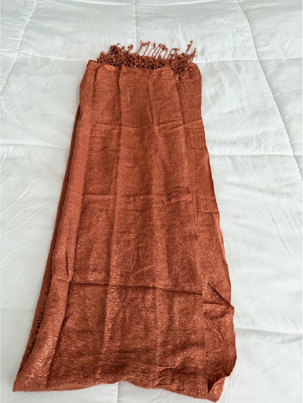 Lightweight Scarf with Fringe Edges
